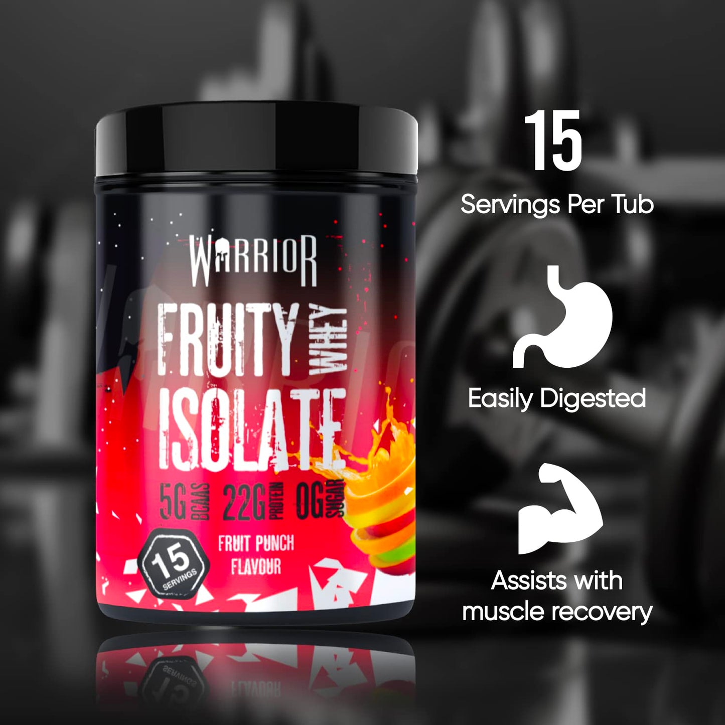 Warrior, Fruity Clear Whey Isolate – Rapid Digesting Protein Powder – Refreshingly Fruit Flavoured Shakes