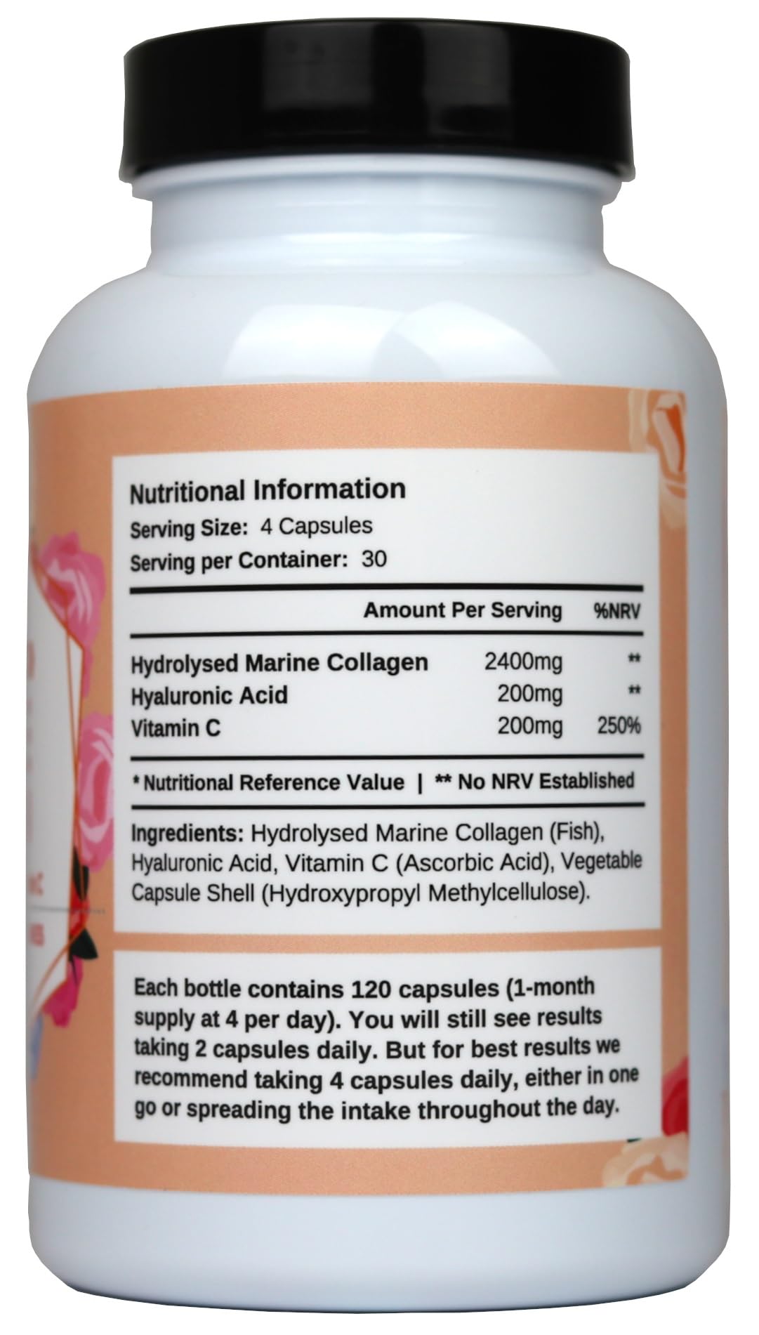 2800mg Marine Collagen Capsules – Highest Strength Type 1 Hydrolysed Collagen with Hyaluronic Acid and Vitamin C