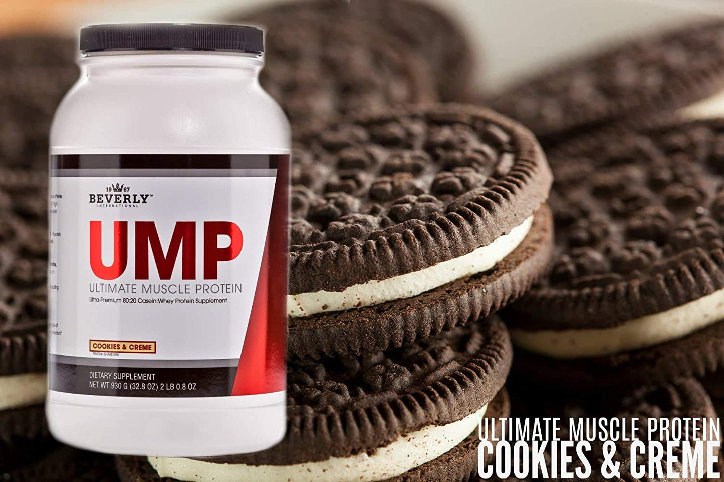 Beverly International UMP Protein Powder, Cookies & Cream. Unique Whey-Casein Ratio