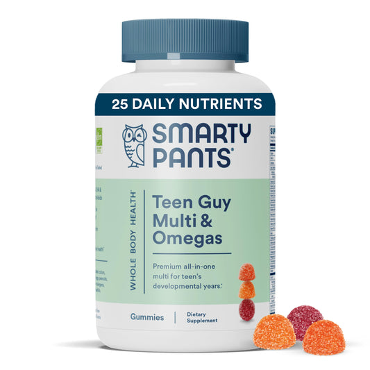 SmartyPants Teen Guy Multivitamin Gummies: Omega 3 Fish Oil (EPA/DHA), Vitamin D3