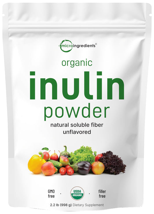 Organic Inulin FOS Powder (Jerusalem Artichoke), 2.2 Pounds (35 Ounce), Quick Water