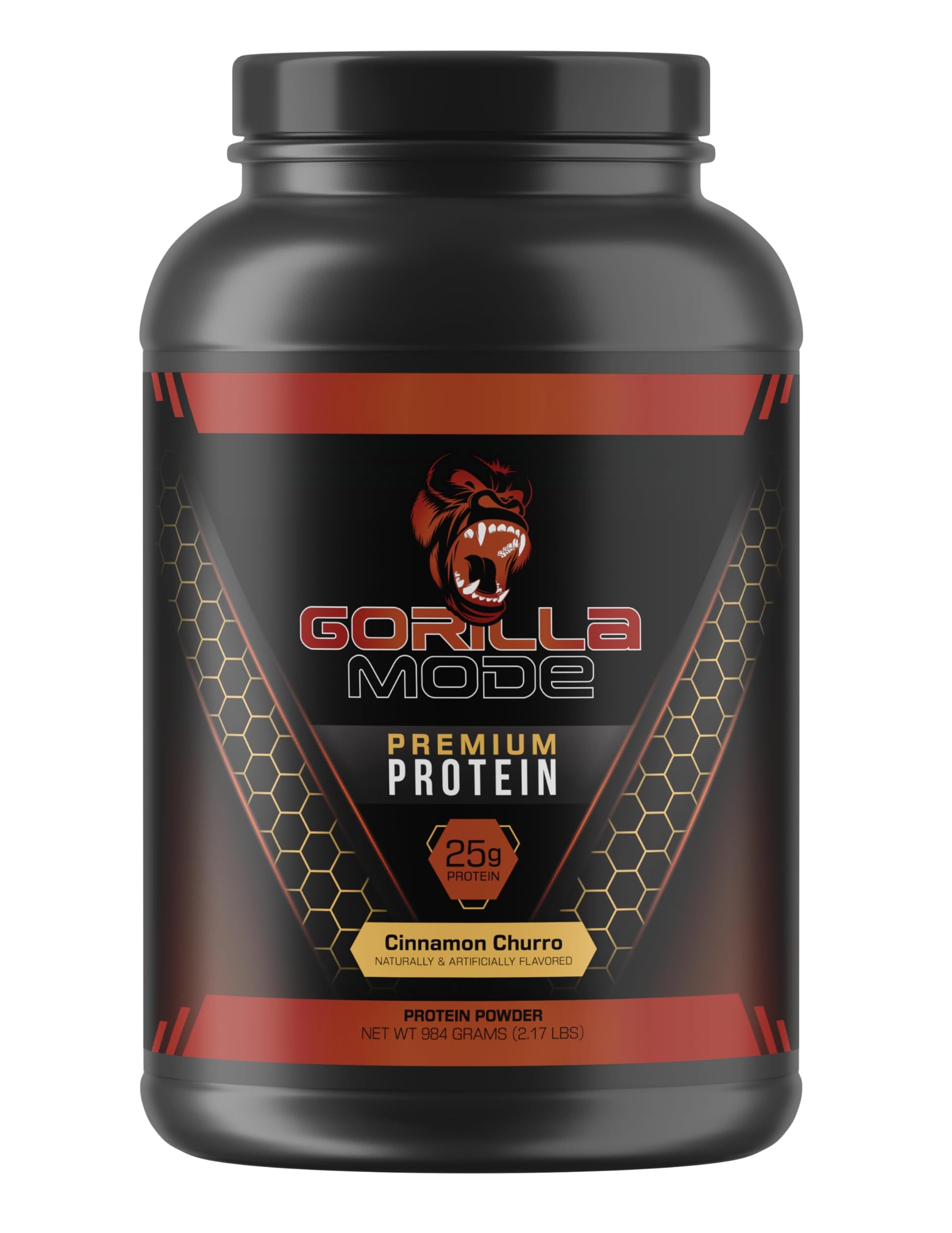 Gorilla Mode Premium Whey Protein - Cinnamon Churro / 25 Grams of Whey Protein Isolate 