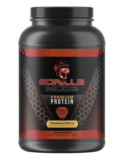 Gorilla Mode Premium Whey Protein - Cinnamon Churro / 25 Grams of Whey Protein Isolate 