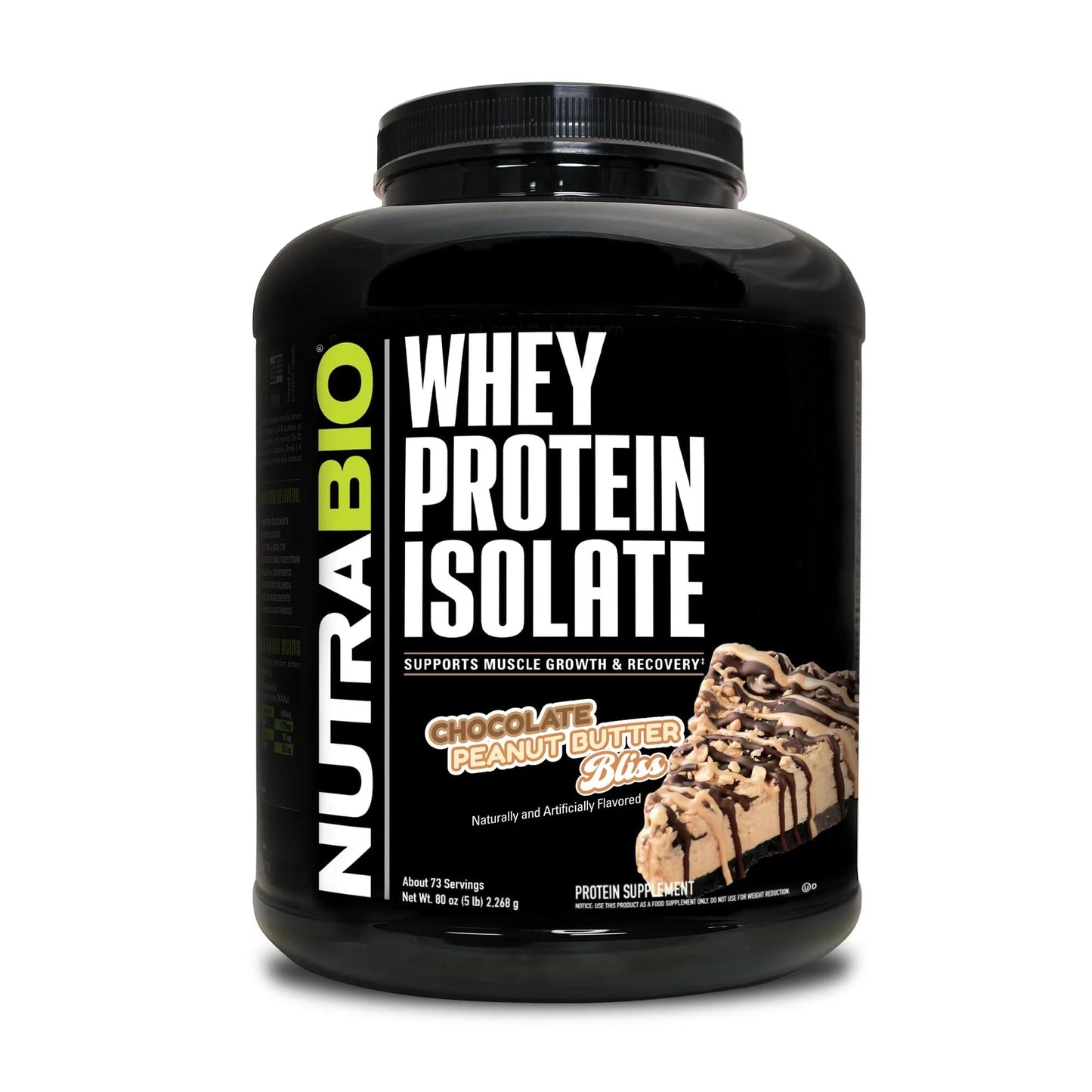 NutraBio Whey Protein Isolate Supplement – 25g of Protein Per Scoop with Complete