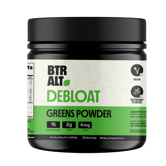 Better Alt Greens Powder, Helps Reduce Bloating, 15 Super Greens- Blend of Spirulina