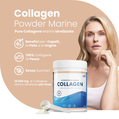 100% Marine Collagen Powder 300g I Pure Hydrolyzed Collagen Powder (Type I & III)