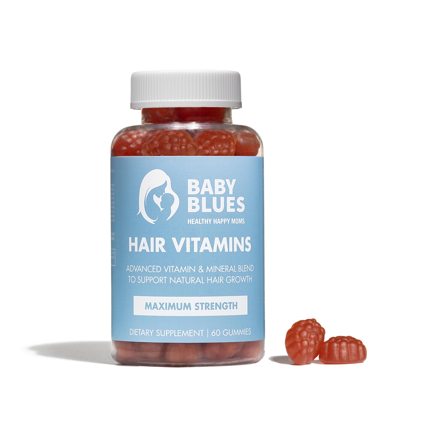 Baby Blues Postpartum Hair Loss Vitamins - Passion Fruit Gummies with Biotin, Collagen