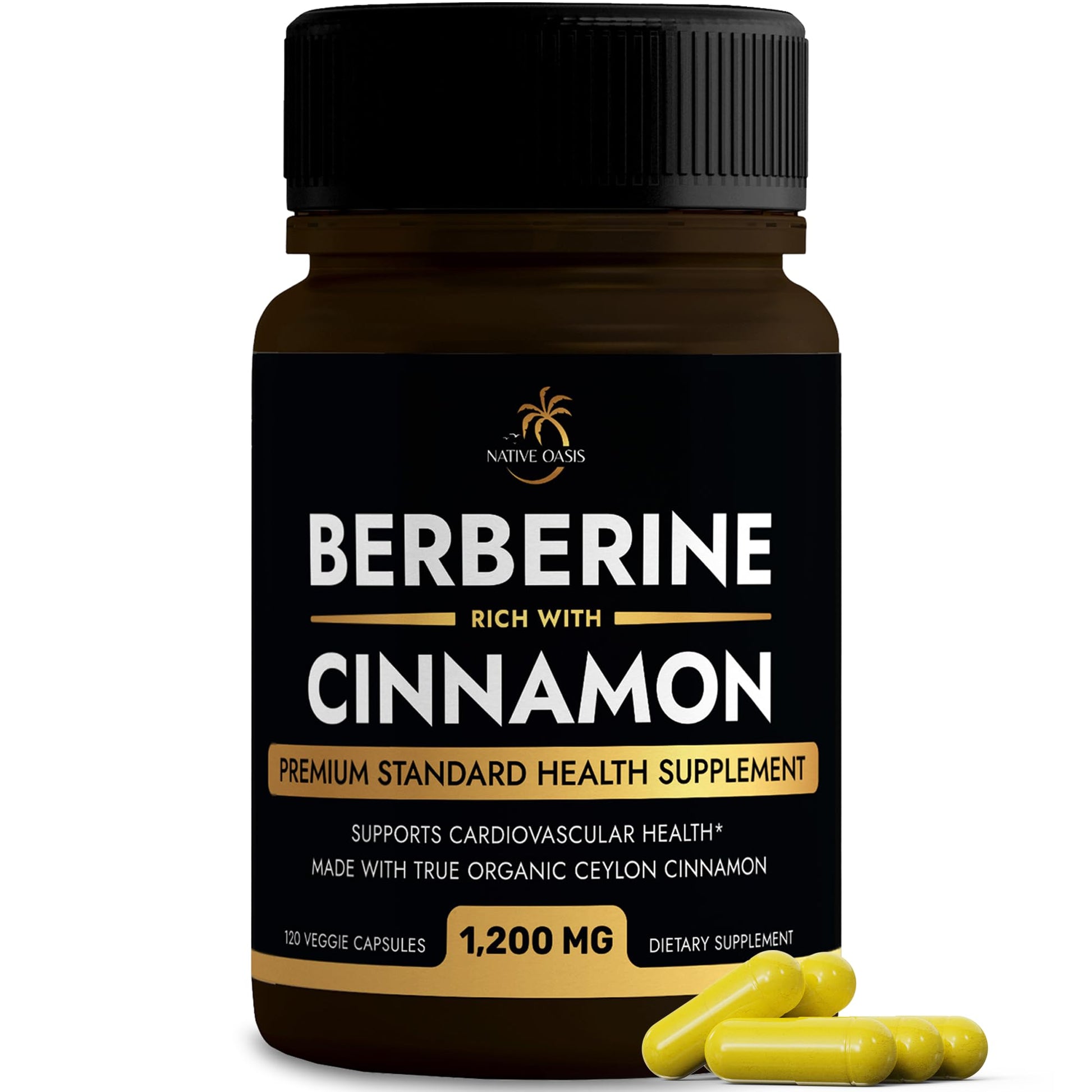 Berberine Supplement with Ceylon Cinnamon | Berberine HCL 1,200mg Plus Ceylon 