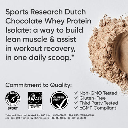 Sports Research Whey Protein Isolate - Sports Nutrition Protein Powder 25g per Serving