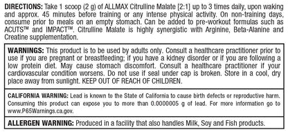 ALLMAX Essentials CITRULLINE MALATE 2:1 - 300 g Powder - Improves Endurance