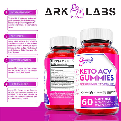 Ark Labs (2 Pack) Summer Keto Gummies - Summer Gummies, Summer Keto ACV Gummy