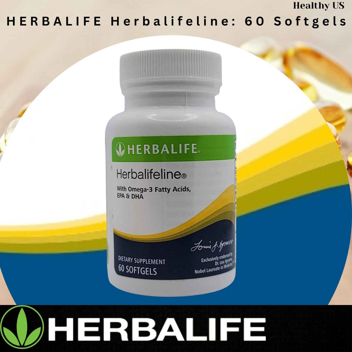 Herbalife Herbalifeline: 60 Softgels with Vitamin E, Marine Lipid Complex, Omega-3 Fatty