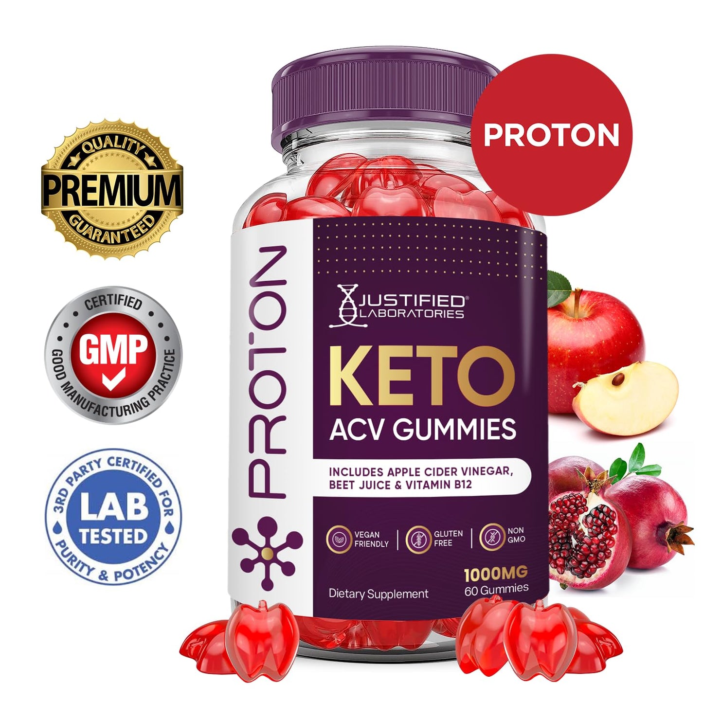 (2 Pack) Proton Protein Keto ACV Gummies Advanced Formula 1000MG Proton Keto