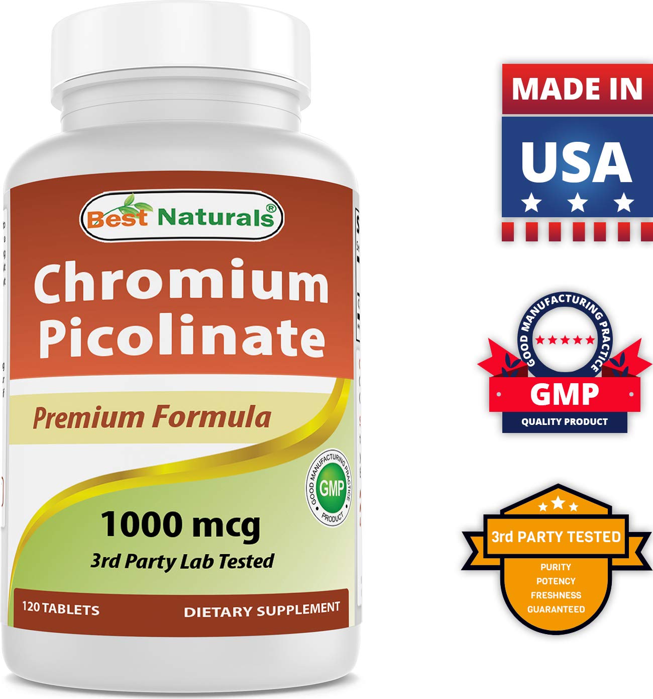 Best Naturals Chromium Picolinate 1000 mcg 120 Tablets