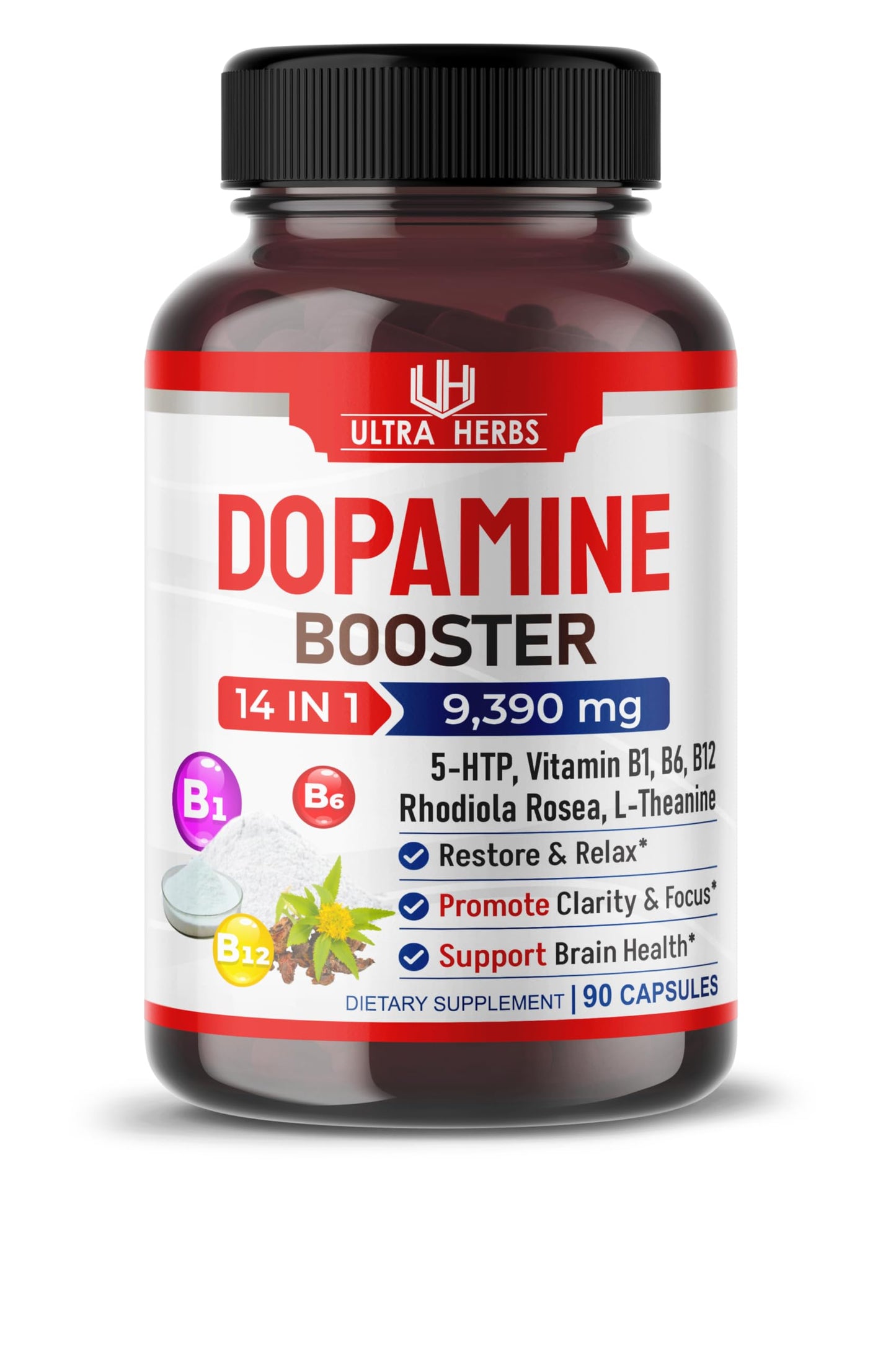 Dopamine Focus Supplement Ashwagandha 5000mg 5-HTP 50mg Rhodiola Rosea 2000mg