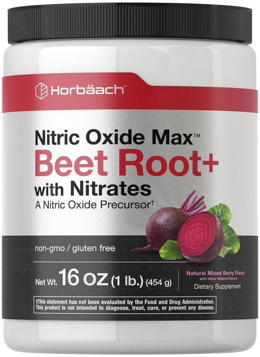 Nitric Oxide Beet Root Powder | 16 oz (454g) | Natural Mixed Berry Flavor | with Nitrates