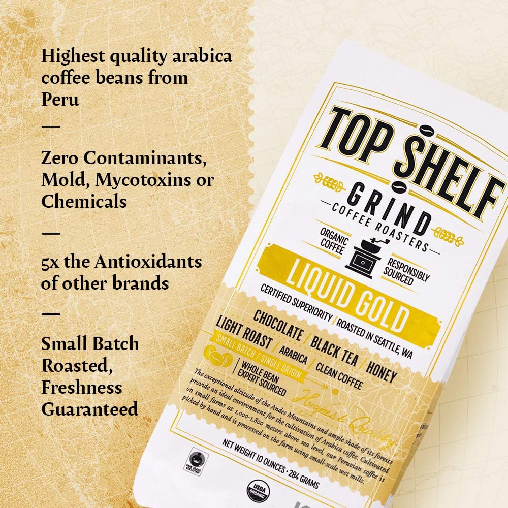 Organic Light Roast Whole Bean Coffee, The Best Espresso Beans from Peru