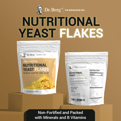 Dr. Berg Premium Nutritional Yeast Flakes - Delicious Non-Fortified Nutritional Yeast