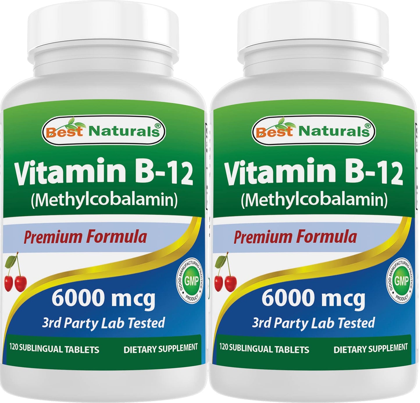 Best Naturals Vitamin B-12 as Methylcobalamin (Methyl B12), 6000 mcg 120 Sublingual