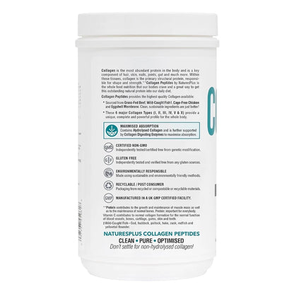 NaturesPlus Collagen Peptides Powder - Premium Hydrolysed Collagen Supplement, 6 Major Types