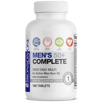 Bronson ONE Daily Mens 50+ Complete Multivitamin Multimineral, 180 Tablets