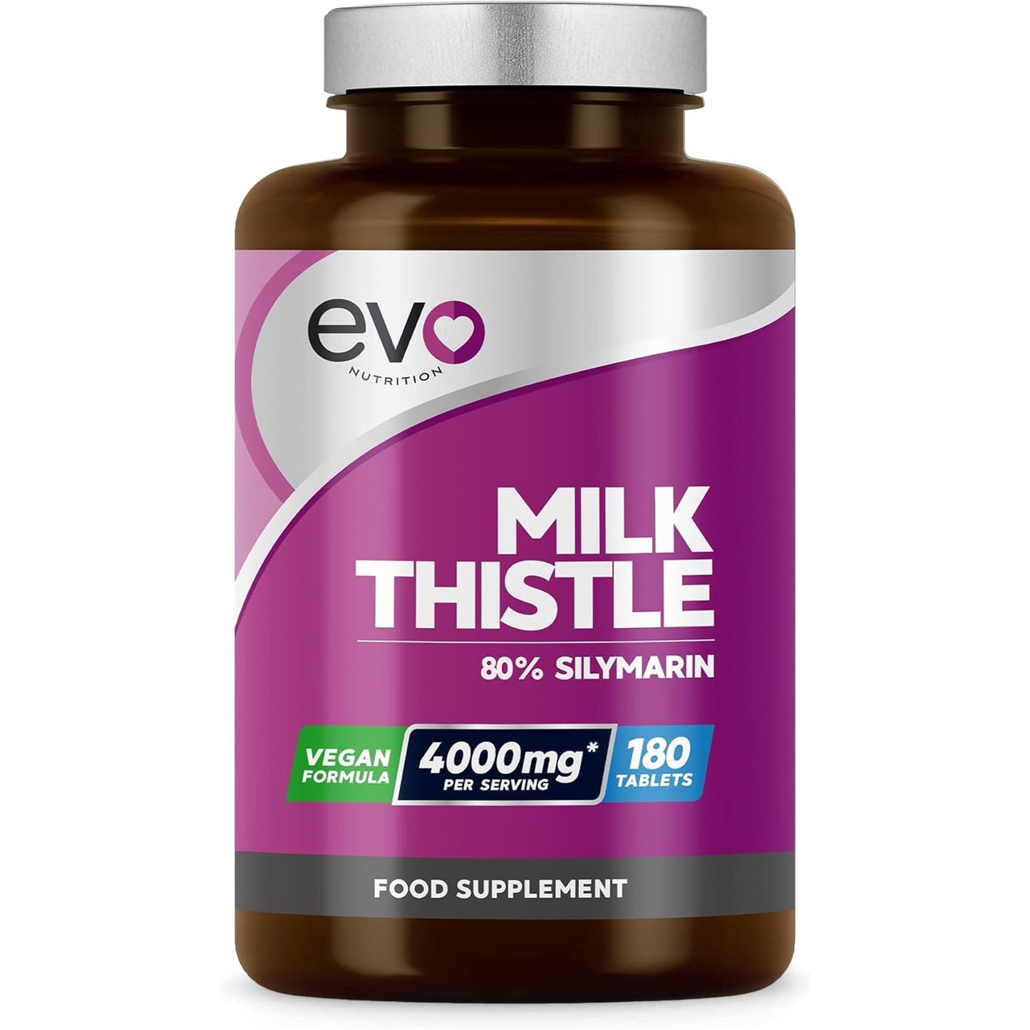 Milk Thistle Tablets 4000mg | 80% Silymarin | 180 Tablets | High Strength Vegan Supple