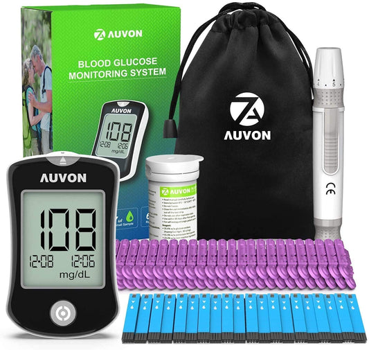 AUVON Blood Glucose Monitor Kit, High Accuracy Blood Sugar Test Kit