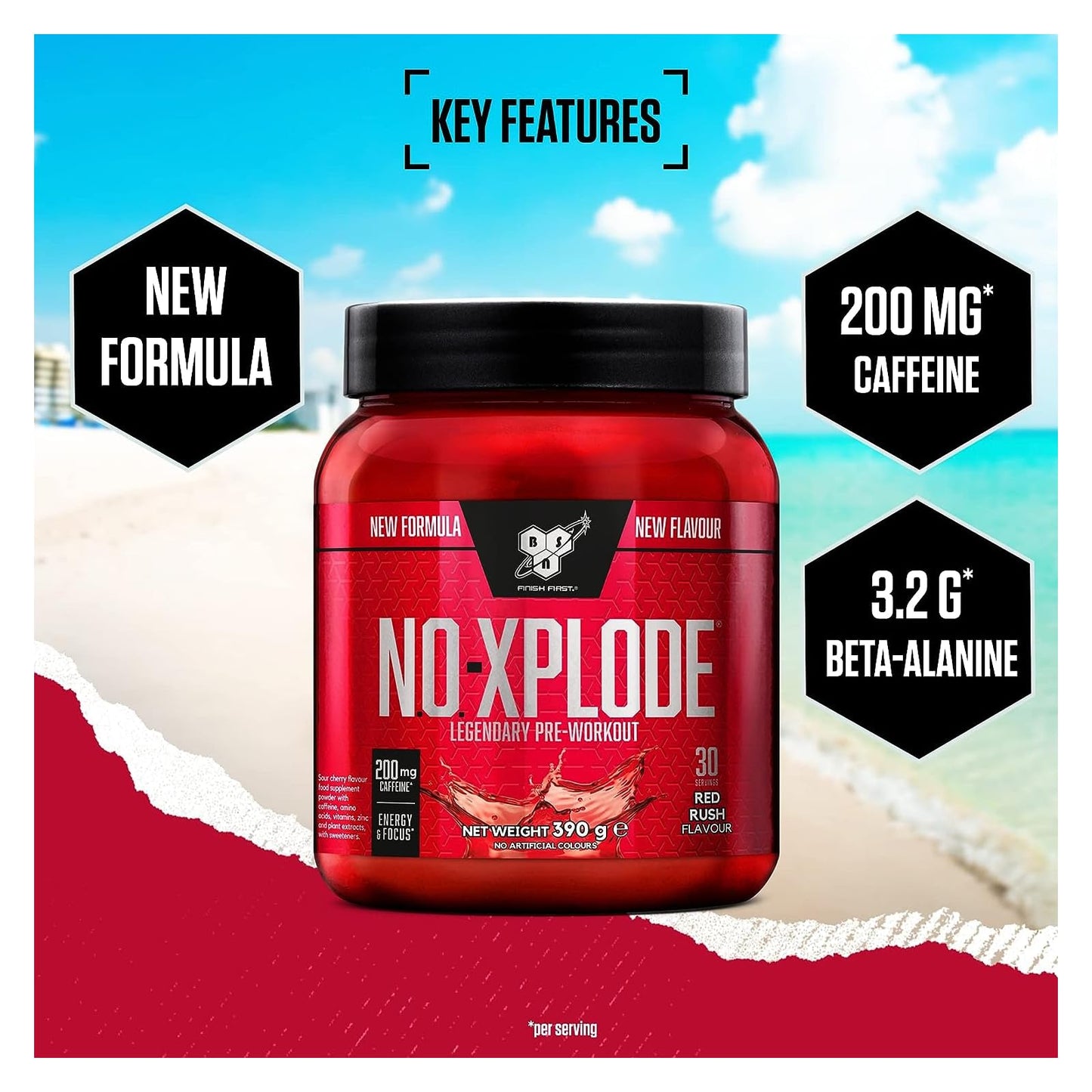 BSN Nutrition N.O.-Xplode Pre Workout Powder Food Supplement, Energy and Focus