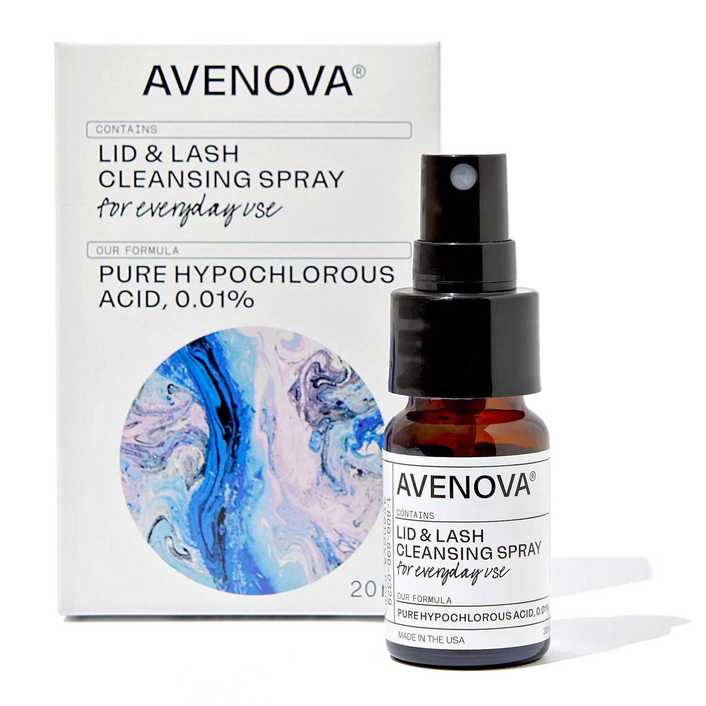 Avenova Eyelid and Eyelash Cleanser Spray - Pure Hypochlorous Acid, Gentle Everyday