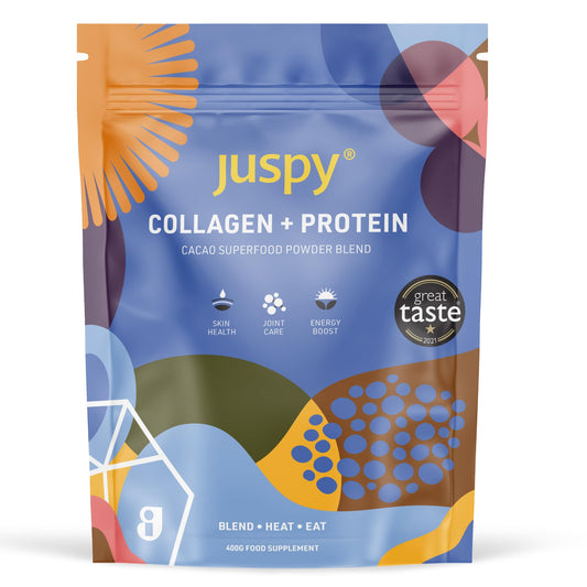 Juspy Premium Marine Collagen Powder + High Protein Cacao Superfood Blend 