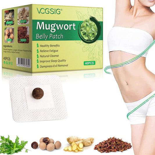 ALIVO 40PCs Mugwort Belly Patch, Mugwort Navel Stickers - Parches para Bajar de Peso