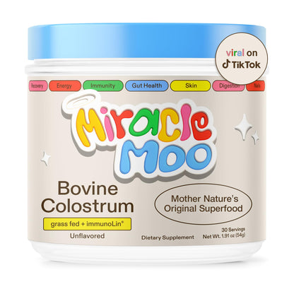 Miracle Moo Colostrum Supplement 30sv Unflavored + Chocolate Flavored