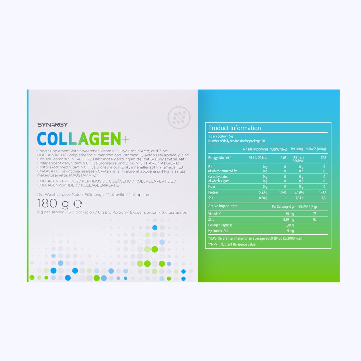 Synergy Worldwide Collagen+ 30 doses | 5810mg Collagen with Vitamin C, Hyaluronic Acid and Zinc