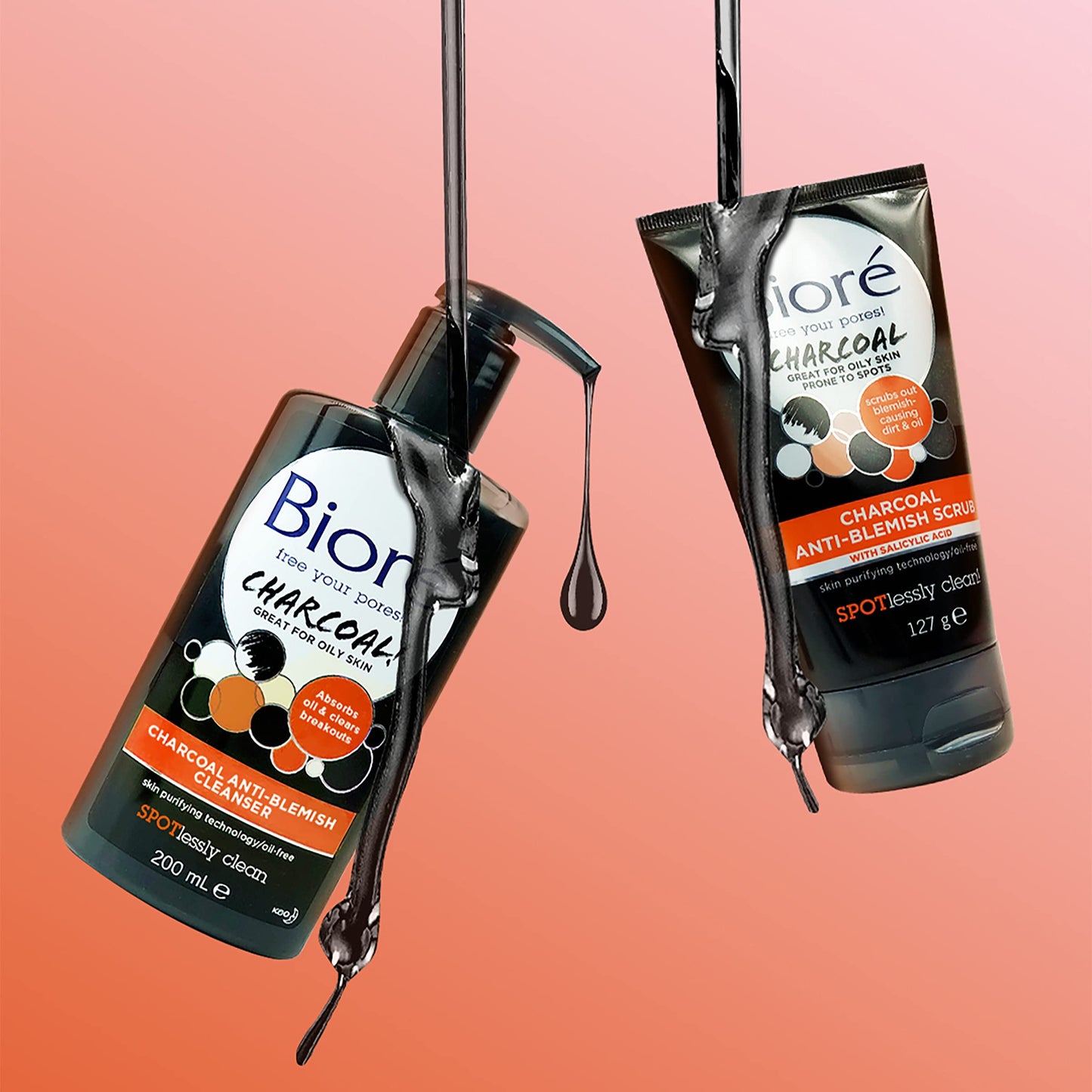 Bioré Charcoal Acne Face Scrub, with 1% Salicylic Acid and Natural Charcoal, Helps Prevent