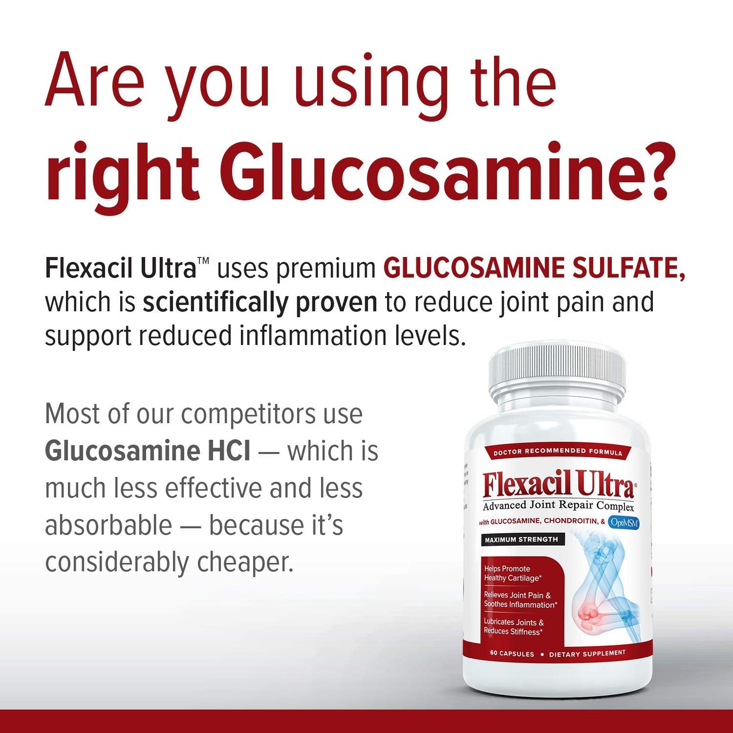 Flexacil Ultra Joint Health & Support Supplement with Glucosamine, Chondroitin