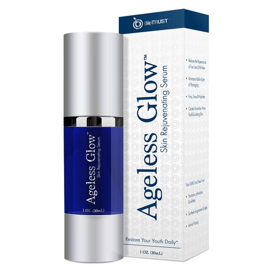 BioTrust Ageless Glow Anti Aging Moisturizer, Skin Brightening Serum with Vitamin C 