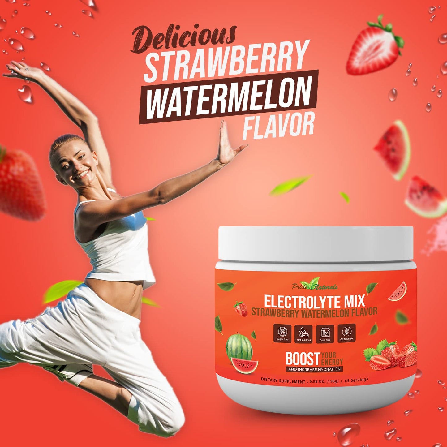 Electrolyte Powder - Refreshing Workout Recovery Electrolytes, Sugar Free, Gluten Free