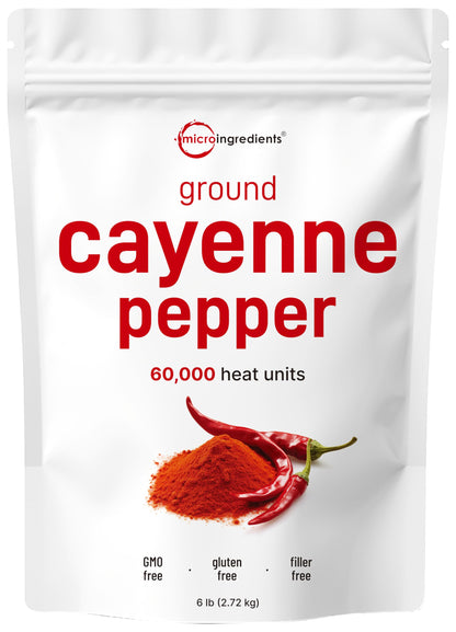 Ground Cayenne Pepper Powder, 6lbs (60,000 SHU Heat) | Premium Source for Spice 