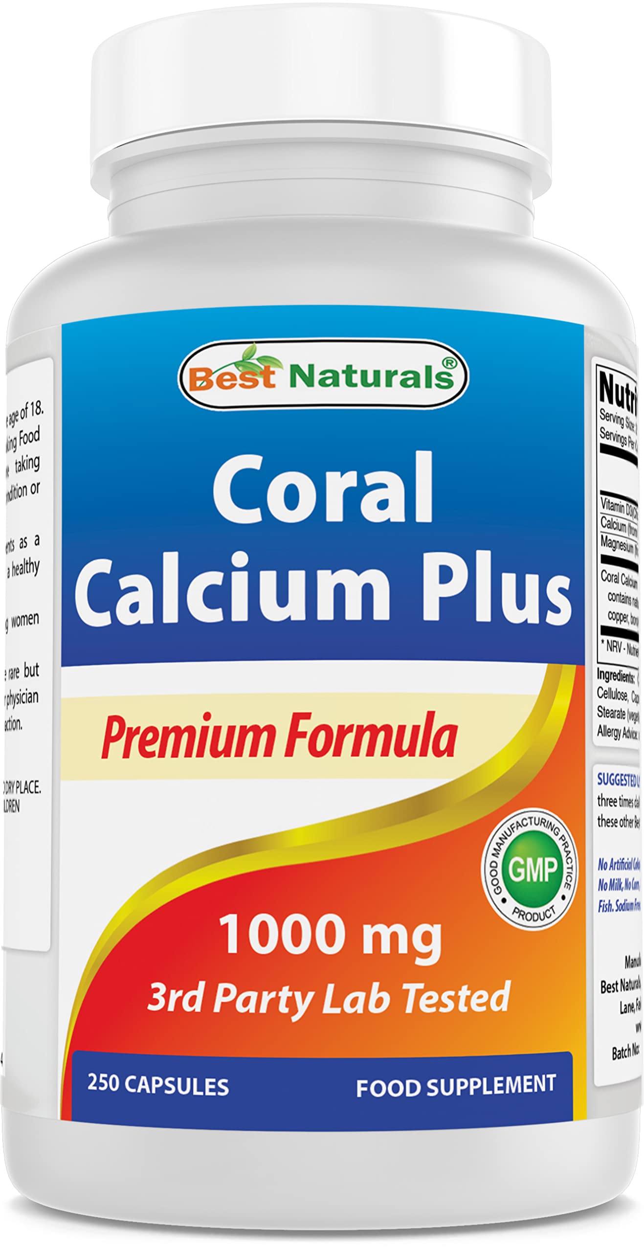 Best Naturals Coral Calcium Plus 1000 mg 250 Capsules