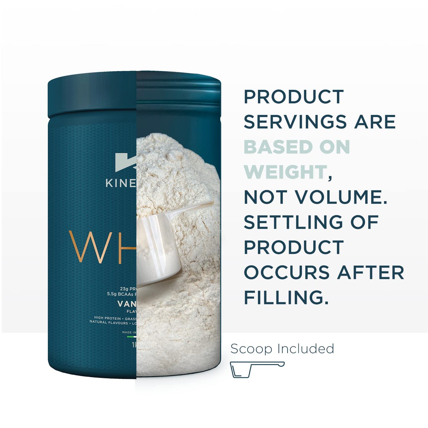 Kinetica Vanilla Whey Protein Powder | 2.27kg | 23g Protein per Serving | 76 Servings