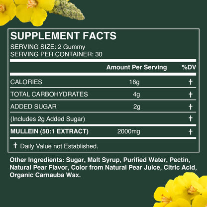 Betterbrand BetterLungs - Daily Respiratory Health Gummies | 1000mg Mullein Leaf herb