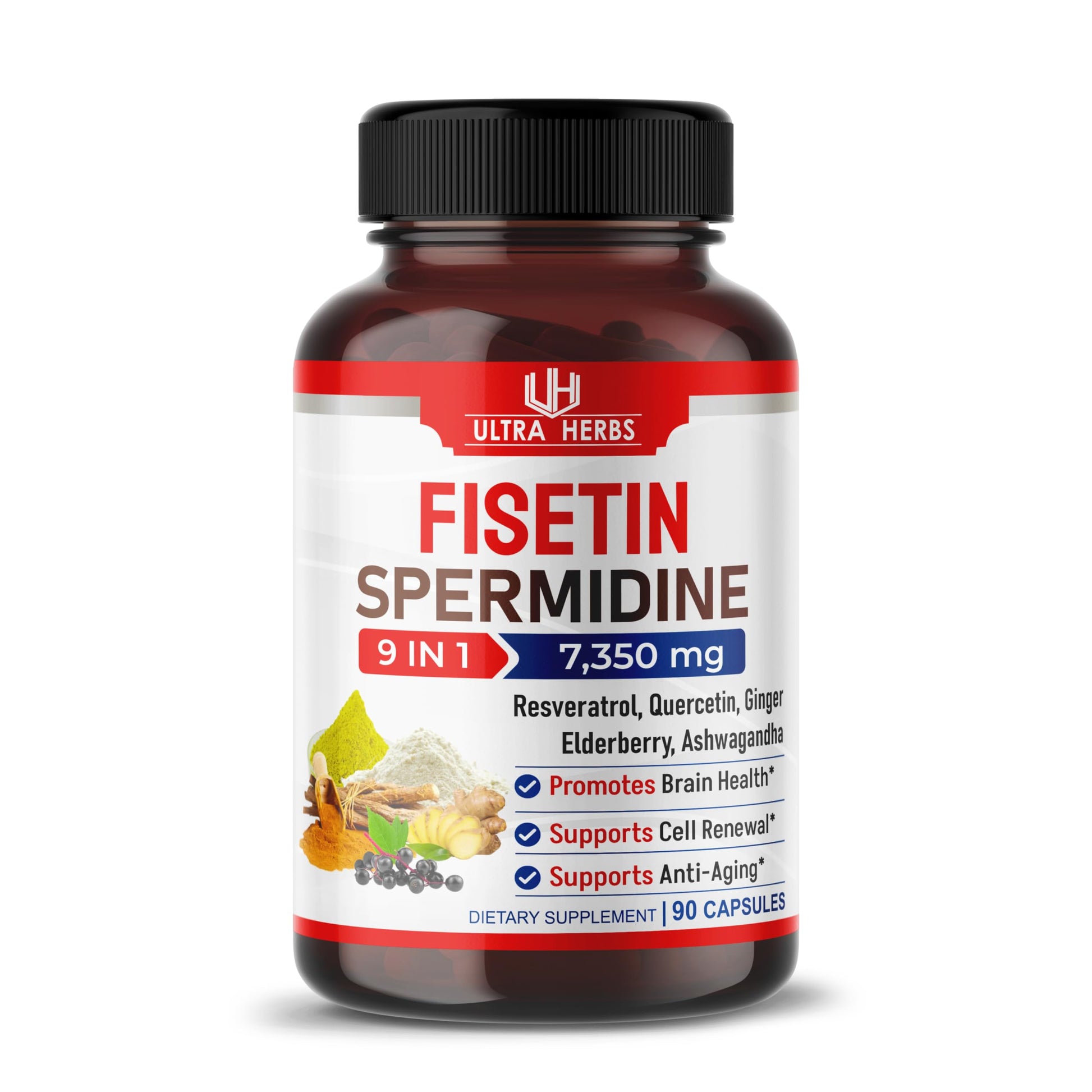 Ultra Fisetin Supplements Complex 7350mg Resveratrol 1000mg Quercetin 200mg 