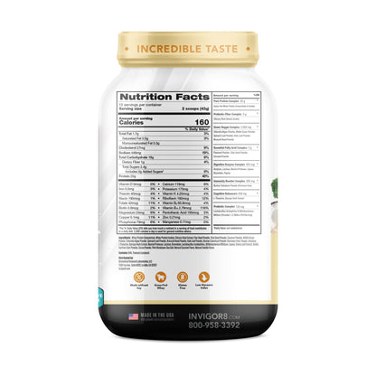 INVIGOR8 Superfood Grass Fed Whey Protein Isolate Shake Himalayan Salted Caramel