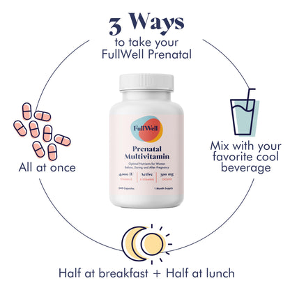 FullWell Prenatal Vitamins | Choline, folate, Vitamin D for fetal Growth, Brain Development