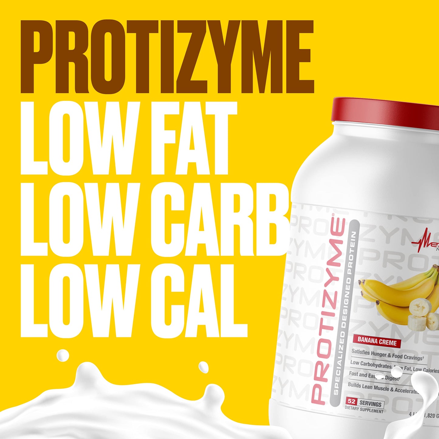 Metabolic Nutrition, Protizyme, 100% Whey Protein Powder, High Protein, Low Carb