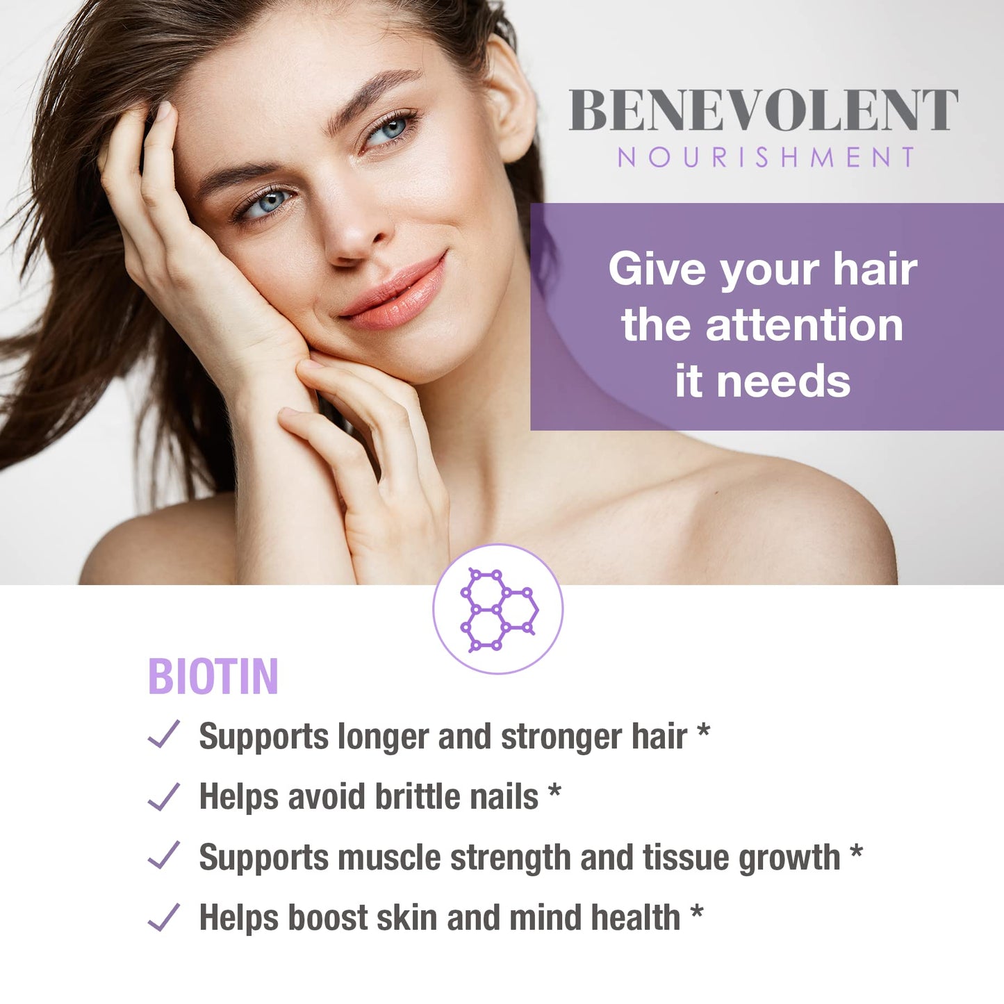 Benevolent Liquid Biotin 5000 mcg - Infused with Coconut Oil for 5X Absorption, Non-GMO