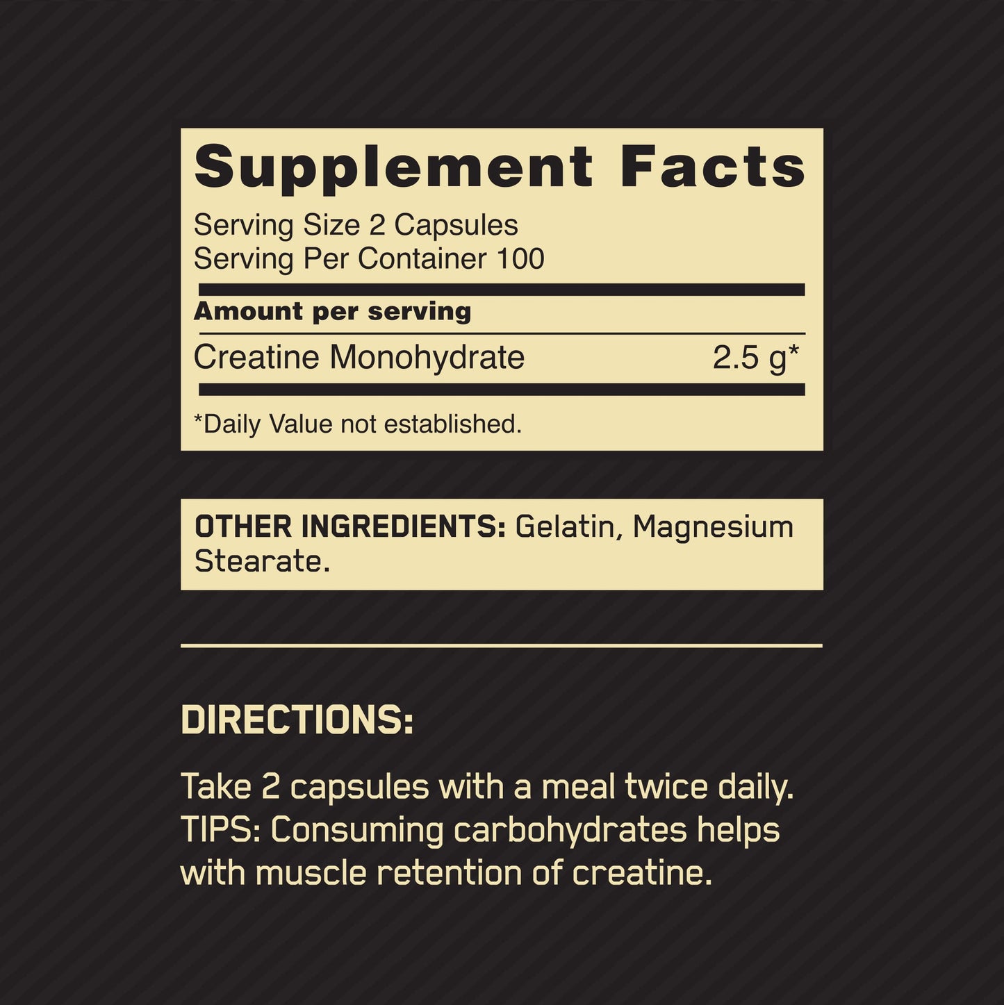 Optimum Nutrition Micronized Creatine Monohydrate Capsules, Keto Friendl