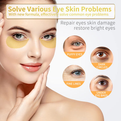 NAZANO Under Eye Patches - 60 Pcs - 24K Gold Eye Mask- Puffy Eyes & Dark Circles