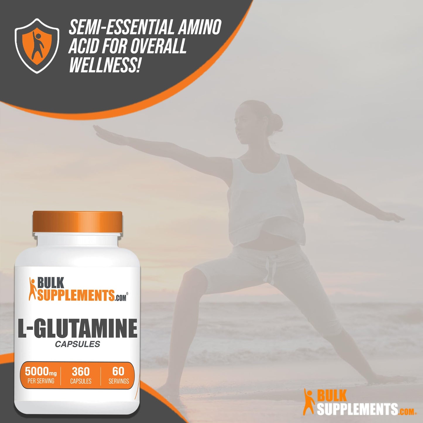 BULKSUPPLEMENTS.COM L-Glutamine Capsules - Glutamine Supplement, L Glutamine