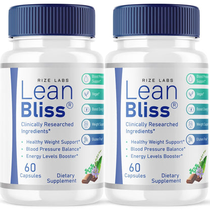 (2 Pack) Lean Bliss Weight Loss Pills, Lean Bliss Fat Burning Formula, LeanBliss Advanced